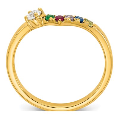 14K Yellow Gold 5-Stone Mother's Ring Mounting – view 3