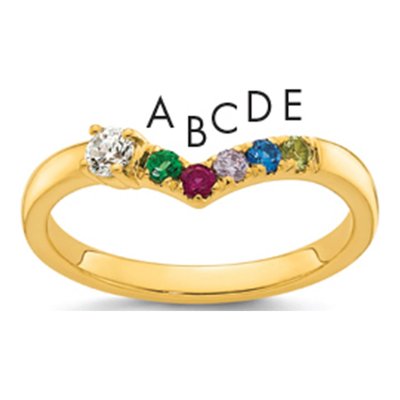 14K Yellow Gold 1/10 ct tw Mother's Ring
