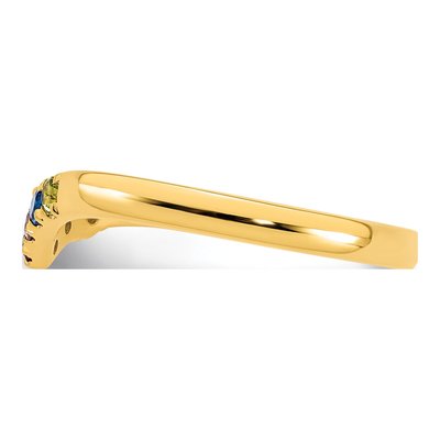 14K Yellow Gold 1/10 ct tw 5-Stone Birthstone Diamond Mother's Ring – view 4