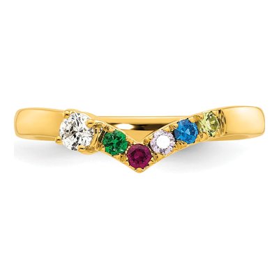 14K Yellow Gold 1/10 ct tw 5-Stone Birthstone Diamond Mother's Ring – view 5