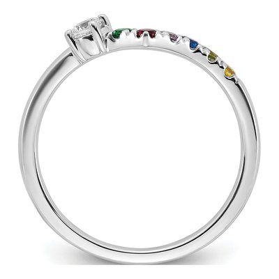14K White Gold 6-Stone Mother's Ring Mounting – view 3