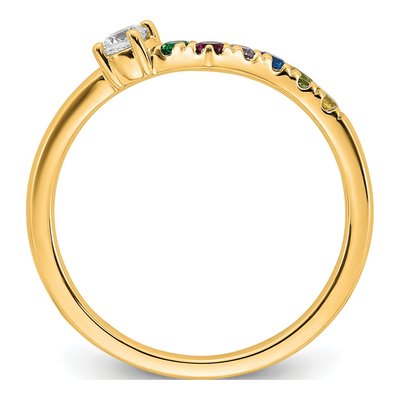 14K Yellow Gold 6-Stone Mother's Ring Mounting – view 3