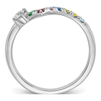 14K White Gold 7-Stone Mother's Ring Mounting – view 3