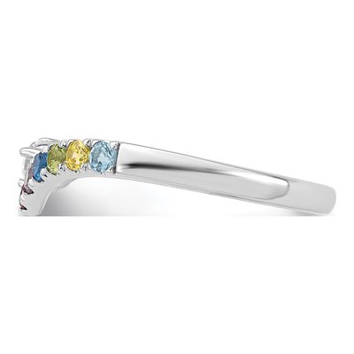 14K White Gold 7-Stone Mother's Ring Mounting – view 4