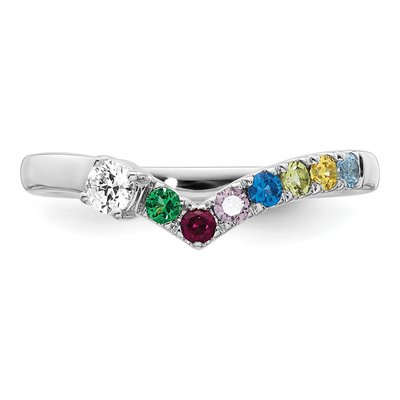 14K White Gold 7-Stone Mother's Ring Mounting – view 5