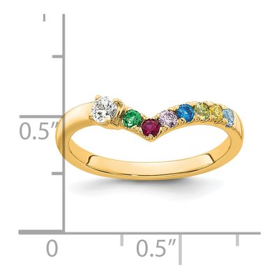14K Yellow Gold 7-Stone Mother's Ring Mounting – view 6