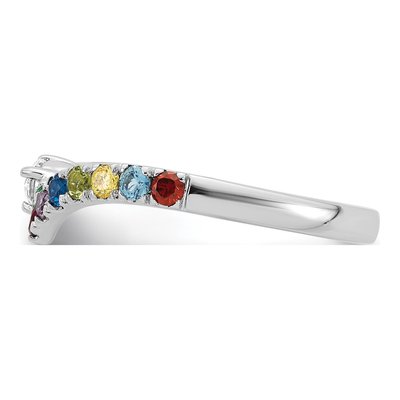 14K White Gold 8-Birthstone Mother's Ring Mounting – view 4