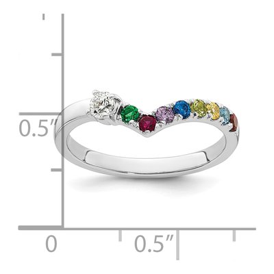 14K White Gold 8-Birthstone Mother's Ring Mounting – view 6