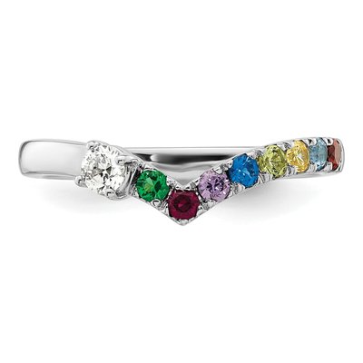 14K White Gold 1/10 ct tw 8-Stone Mother's Ring – view 5