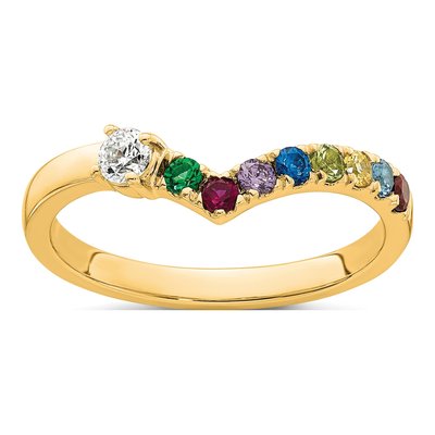 14K Yellow Gold 8-Stone Mother's Ring Mounting – view 2