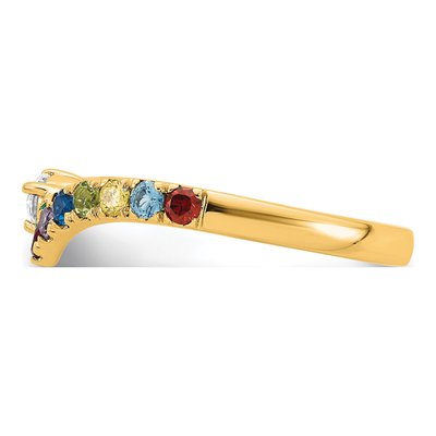 14K Yellow Gold 8-Stone Mother's Ring Mounting – view 4