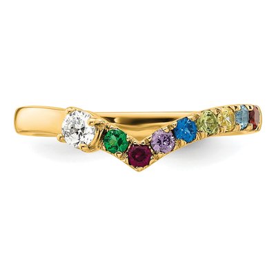14K Yellow Gold 8-Stone Mother's Ring Mounting – view 5