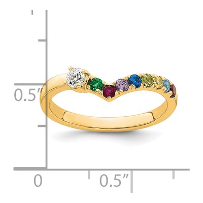 14K Yellow Gold 8-Stone Mother's Ring Mounting – view 6