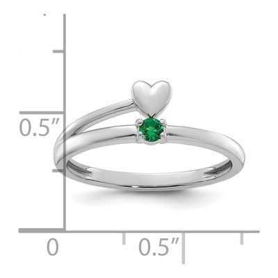 14K White Gold Heart Mother's Ring Mounting – view 6