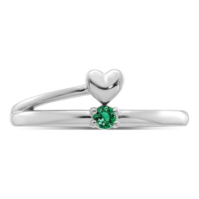 14K White Gold Heart Mother's Ring – view 5