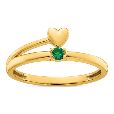 14K Yellow Gold Heart Mother's Ring Mounting – view 2