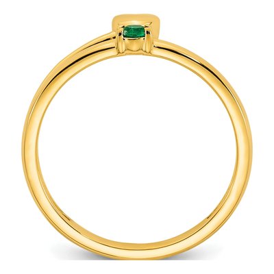 14K Yellow Gold Heart Mother's Ring Mounting – view 3