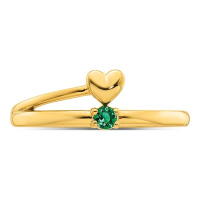 14K Yellow Gold Heart Mother's Ring – view 5
