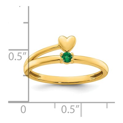 14K Yellow Gold Heart Mother's Ring – view 6