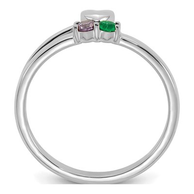 14K White Gold Heart Mother's Ring Mounting – view 3