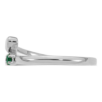 14K White Gold Heart Mother's Ring Mounting – view 4