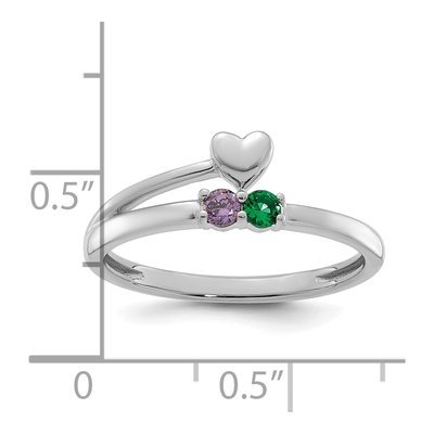 14K White Gold Heart Mother's Ring – view 6