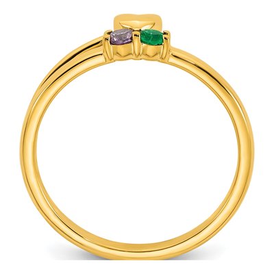 14K Yellow Gold Heart Mother's Ring Mounting – view 3