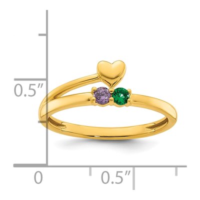 14K Yellow Gold Heart Mother's Ring Mounting – view 6