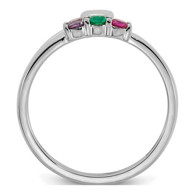 14K White Gold Heart Mother's Ring Mounting – view 3