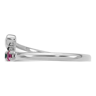 14K White Gold Heart Mother's Ring – view 4