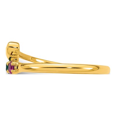 14K Yellow Gold Heart Mother's Ring – view 4