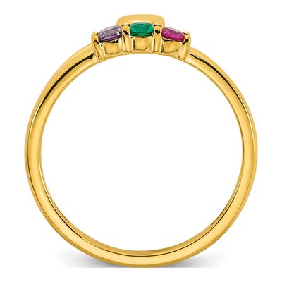 14K Yellow Gold Heart Mother's Ring – view 3