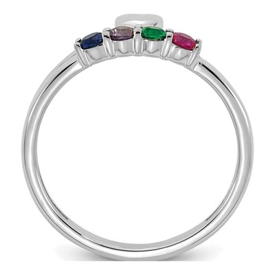 14K White Gold Heart Mother's Ring – view 3