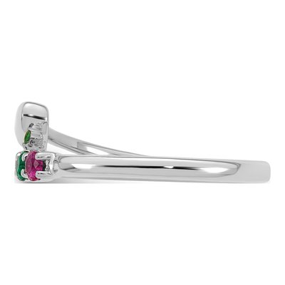 14K White Gold Heart Mother's Ring – view 4