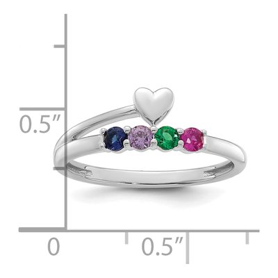 14K White Gold Heart Mother's Ring – view 6