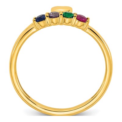 14K Yellow Gold Heart Mother's Ring – view 3