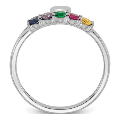 14K White Gold Heart Mother's Ring – view 3