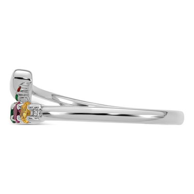 14K White Gold Heart Mother's Ring – view 4