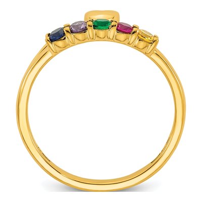 14K Yellow Gold Heart Mother's Ring Mounting – view 3