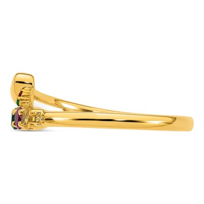 14K Yellow Gold Heart Mother's Ring – view 4