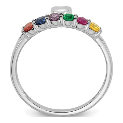 14K White Gold Heart Mother's Ring Mounting – view 3