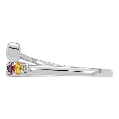 14K White Gold Heart Mother's Ring Mounting – view 4
