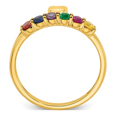 14K Yellow Gold Heart Mother's Ring Mounting – view 3