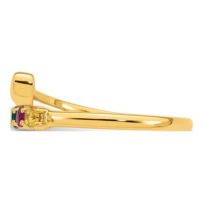 14K Yellow Gold Heart Mother's Ring – view 4