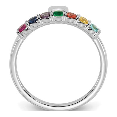 14K White Gold Heart Mother's Ring Mounting – view 3