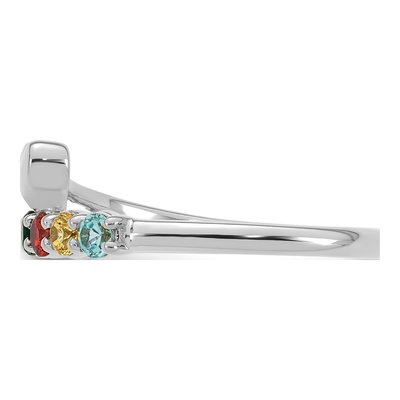 14K White Gold Heart Mother's Ring – view 4