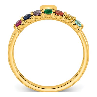 14K Yellow Gold Heart Mother's Ring Mounting – view 3