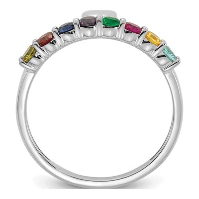 14K White Gold Heart Mother's Ring – view 3
