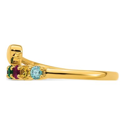 14K Yellow Gold Heart Mother's Ring Mounting – view 4