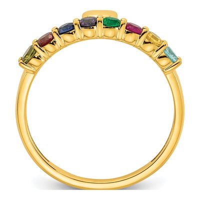 14K Yellow Gold Heart Mother's Ring – view 3